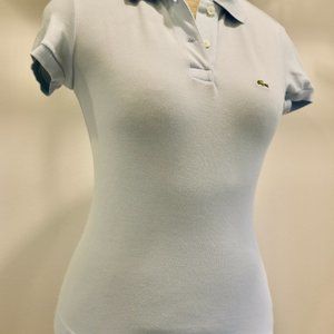 Sz 2 34 XS NWOT light blue womens LACOSTE Polo Top